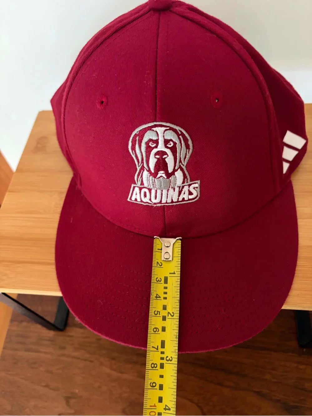 Aquinas Saints College Adidas Dog Logo maroon Baseball Cap. Adjustable. Catholic